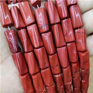 Natural Red Jasper Twist Tube Beads, approx 10-20mm, 22pcs per st [GB18279]