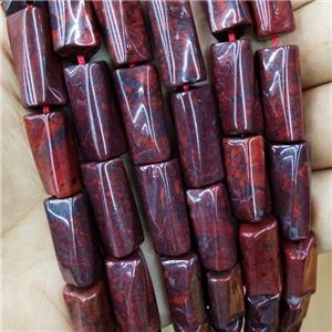 Natural Poppy Jasper Beads Twist Tube, approx 10-20mm, 22pcs per st [GB18287]