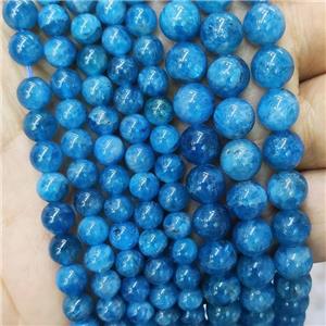 Natural Blue Apatite Beads AA-Grade Smooth Round, approx 6mm dia [GB18296-6MM]