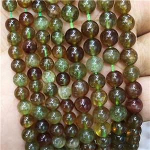 Natural Green Garnet Beads Smooth Round, approx 5mm dia [GB18300-5MM]