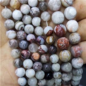 Natural Mexican Crazy Lace Agate Beads Smooth Round, approx 10mm [GB18322-10MM]