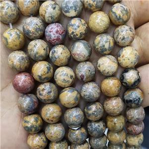 Yellow LeopardSkin Jasper Beads Smooth Round, approx 10mm [GB18327-10MM]