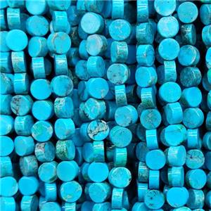 Imperial Jasper Coin Beads Blue Dye, approx 6mm [GB18349]
