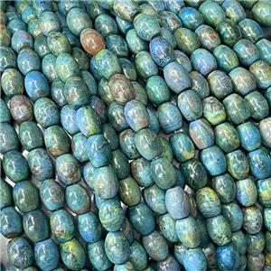 Natural Agate Barrel Beads Blue Dye, approx 12x16mm [GB18356]
