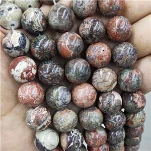 Natural Ocean Jasper Beads Red Smooth Round, approx 14mm dia [GB18359]
