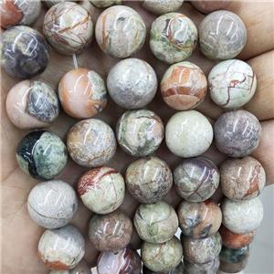Natural Ocean Jasper Beads Green Smooth Round, approx 14mm dia [GB18361]