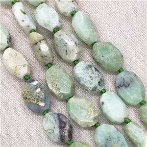 Natural Green Opal Beads Faceted Oval, approx 18-25mm [GB18367]