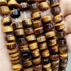 Natural Tiger Eye Stone Beads Rondelle, approx 8-10mm [GB18371]