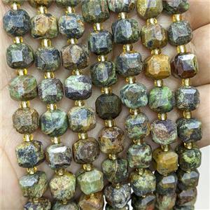 Natural Brazilian Opal Beads Faceted Cube Green, approx 8-9mm [GB18375]
