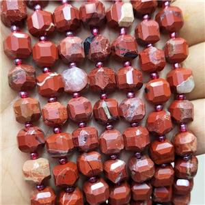Natural Red Jasper Beads Faceted Cube, approx 8-9mm [GB18381]