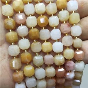 Natural Aventurine Beads Faceted Cube Multicolor, approx 8-9mm [GB18382]