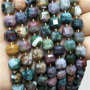 Natural Ocean Agate Beads Faceted Cube Multicolor, approx 8-9mm [GB18388]