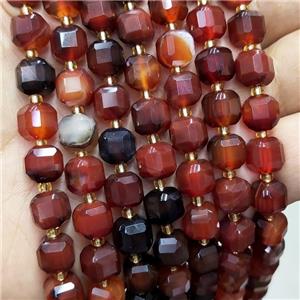 Red Agate Beads Faceted Cube, approx 8-9mm [GB18391]