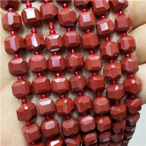Natural Red Jasper Beads Faceted Cube, approx 8-9mm [GB18394]