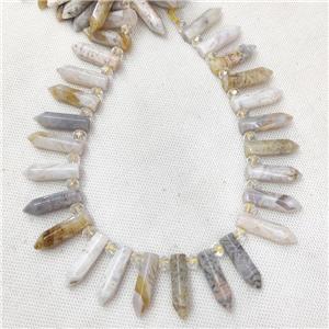 Natural Bamboo Agate Bullet Beads, approx 8-30mm [GB18425]