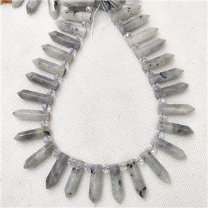 Natural Labradorite Bullet Beads Gray, approx 8-30mm [GB18428]