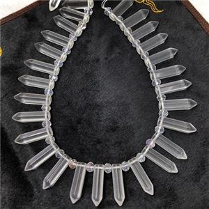 Natural Clear Crystal Quartz Bullet Beads, approx 8-30mm [GB18429]