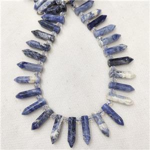 Natural Blue Sodalite Bullet Beads, approx 8-30mm [GB18433]