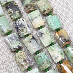 Natural Green Opal Beads Faceted Rectangle, approx 17-25mm [GB18458]