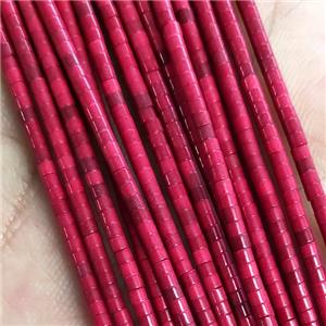 Red Oxidative Agate Tube Beads, approx 1x2mm [GB18460]