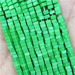 Green Oxidative Agate Square Beads, approx 1x2mm [GB18465]