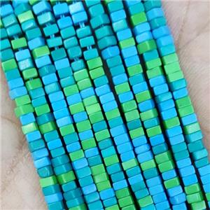 Blue Oxidative Agate Square Beads, approx 1x2mm [GB18467]