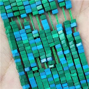 Greenblue Oxidative Agate Square Beads, approx 1x2mm [GB18469]