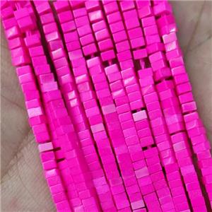 Pink Oxidative Agate Square Beads, approx 1x2mm [GB18470]