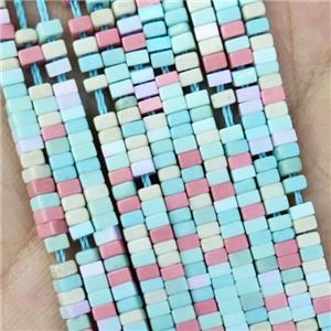 Oxidative Agate Square Beads Mixed Color, approx 1x2mm [GB18472]