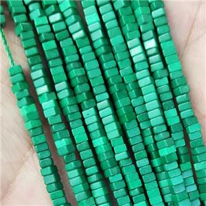Green Oxidative Agate Square Beads, approx 1x2mm [GB18473]