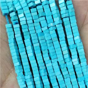 Blue Oxidative Agate Square Beads, approx 1x2mm [GB18475]