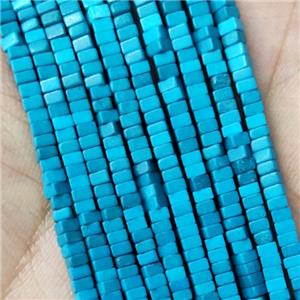 Blue Oxidative Agate Square Beads, approx 1x2mm [GB18477]