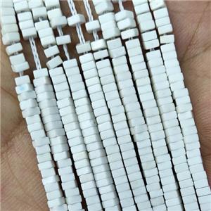 White Oxidative Agate Square Beads Spacer, approx 1x2mm [GB18479]