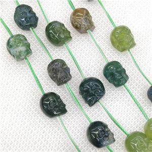 Natural Indian Agate Skull Beads Carved, approx 9-12mm, 12pcs per st [GB18483-L]
