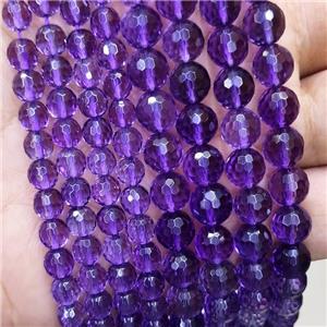 Natural Purple Amethyst Beads Heat Treated Faceted Round, approx 6mm dia [GB18511-6MM]