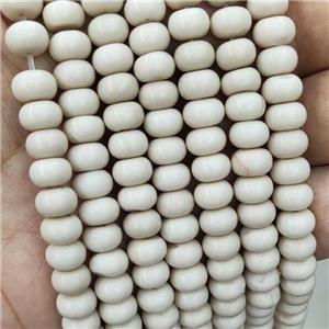River Jasper Beads White Smooth Rondelle, approx 8mm [GB18521]