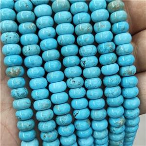 Blue Magnesite Turquoise Beads Smooth Rondelle, approx 8mm [GB18524]