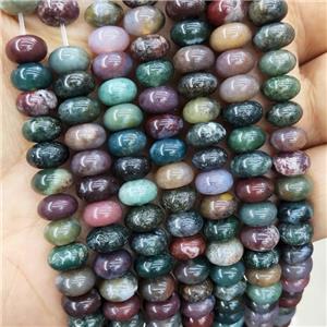 Indian Agate Beads Multicolor Smooth Rondelle, approx 8mm [GB18525]