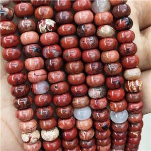 Natural Red Jasper Beads Smooth Rondelle, approx 8mm [GB18527]