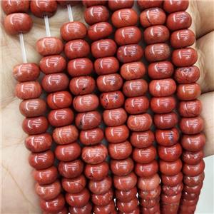 Natural Red Jasper Beads Smooth Rondelle, approx 8mm [GB18528]