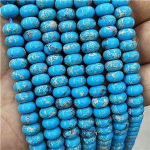 Blue Imperial Jasper Beads Dye Smooth Rondelle, approx 8mm [GB18529]