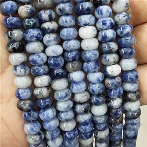 Blue Dalmatian Jasper Beads Smooth Rondelle, approx 8mm [GB18542]
