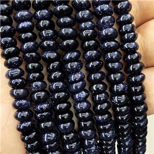 Blue Sandstone Beads Smooth Rondelle, approx 8mm [GB18551]