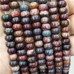 Red Picasso Jasper Beads Smooth Rondelle, approx 8mm [GB18560]