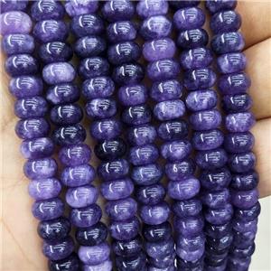 Jade Beads Puruple Dye Smooth Rondelle, approx 8mm [GB18562]