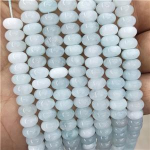 Jade Beads Graygreen Dye Smooth Rondelle, approx 8mm [GB18568]
