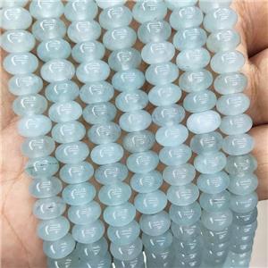 Jade Beads Lt.green Dye Smooth Rondelle, approx 8mm [GB18569]