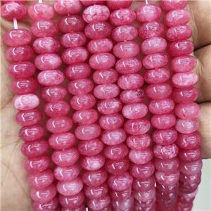 Jade Beads Pink Dye Smooth Rondelle, approx 8mm [GB18570]