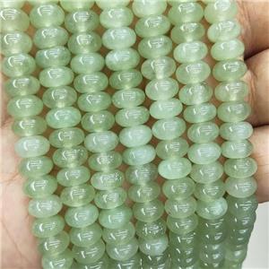 Jade Beads Lt.green Dye Smooth Rondelle, approx 8mm [GB18576]