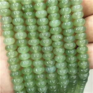 Jade Beads Green Dye Smooth Rondelle, approx 8mm [GB18577]